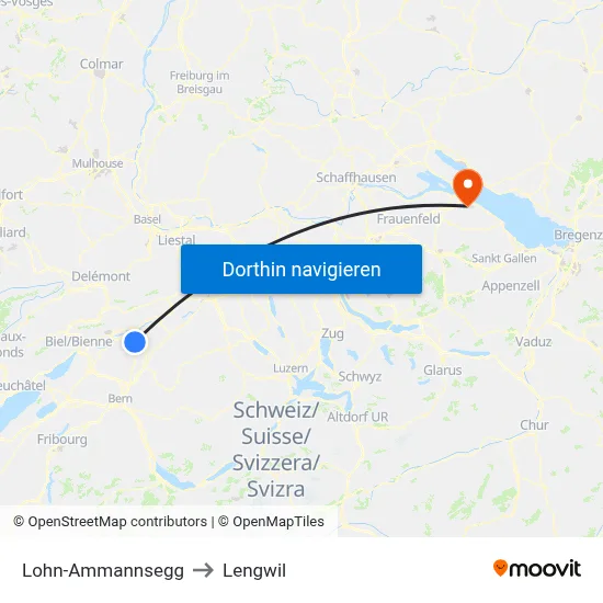 Lohn-Ammannsegg to Lengwil map