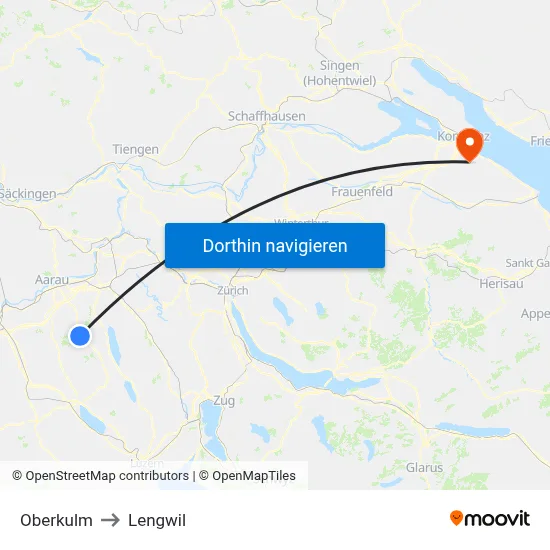 Oberkulm to Lengwil map