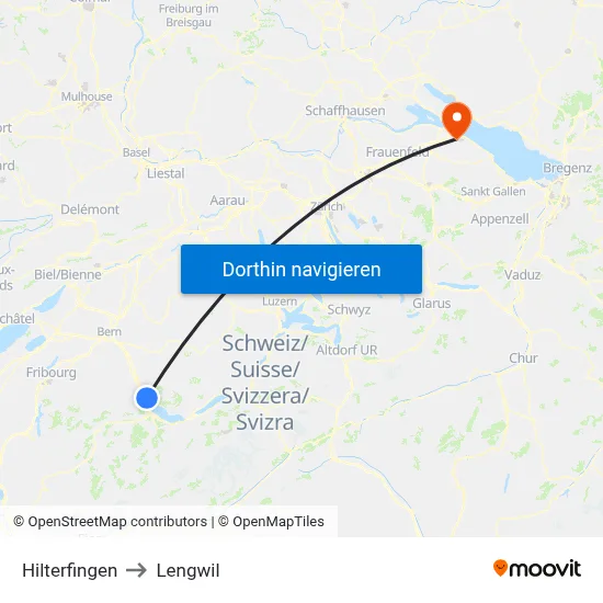 Hilterfingen to Lengwil map