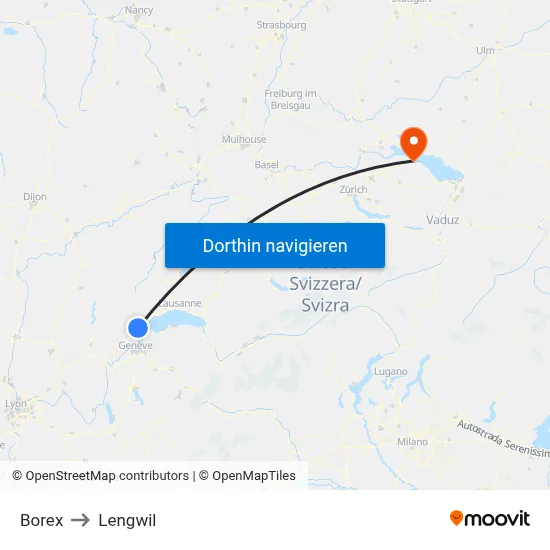 Borex to Lengwil map