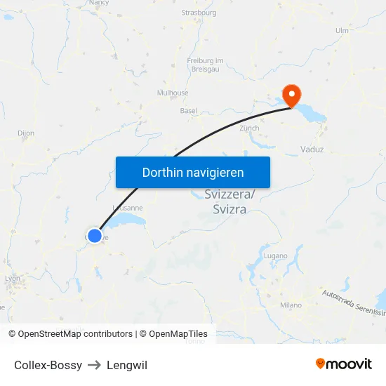 Collex-Bossy to Lengwil map