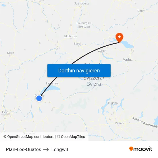 Plan-Les-Ouates to Lengwil map