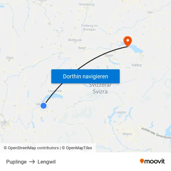 Puplinge to Lengwil map