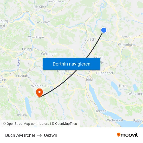 Buch AM Irchel to Uezwil map