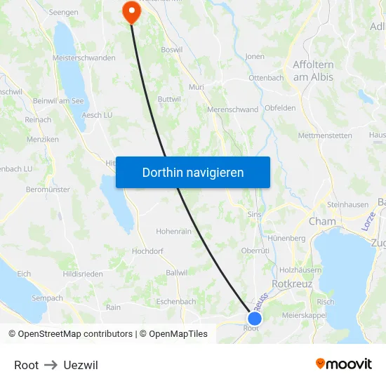 Root to Uezwil map