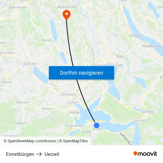 Ennetbürgen to Uezwil map