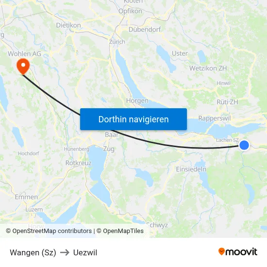 Wangen (Sz) to Uezwil map