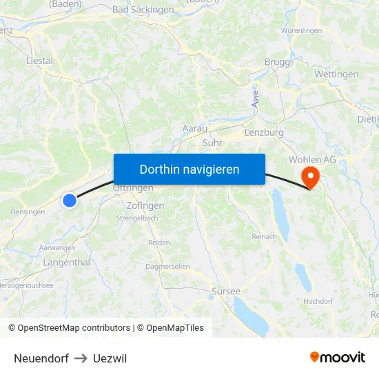 Neuendorf to Uezwil map