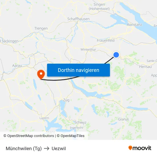 Münchwilen (Tg) to Uezwil map