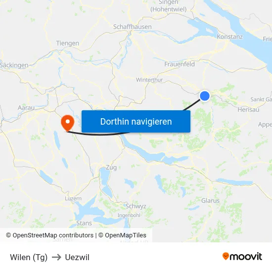 Wilen (Tg) to Uezwil map