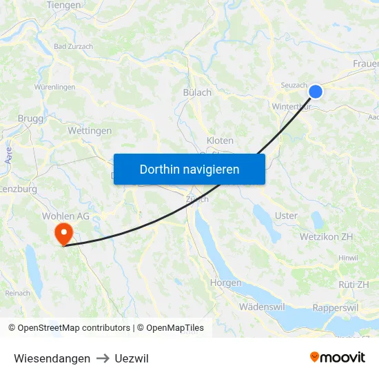 Wiesendangen to Uezwil map