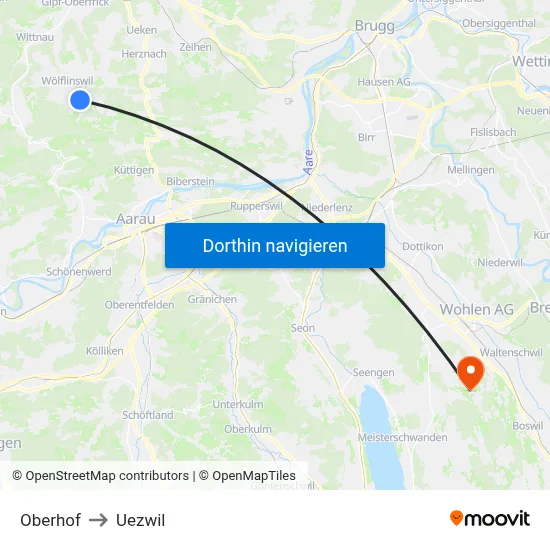 Oberhof to Uezwil map