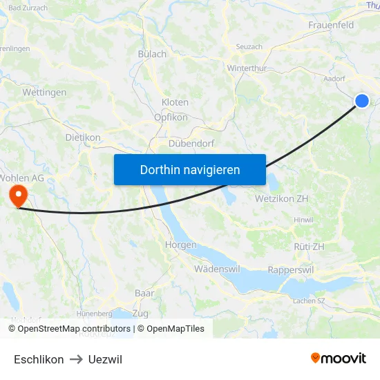 Eschlikon to Uezwil map