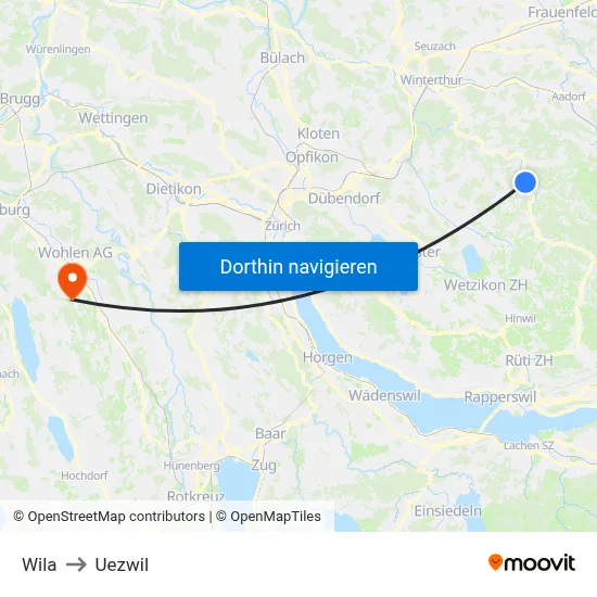Wila to Uezwil map