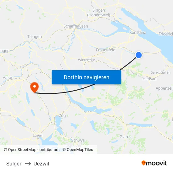 Sulgen to Uezwil map