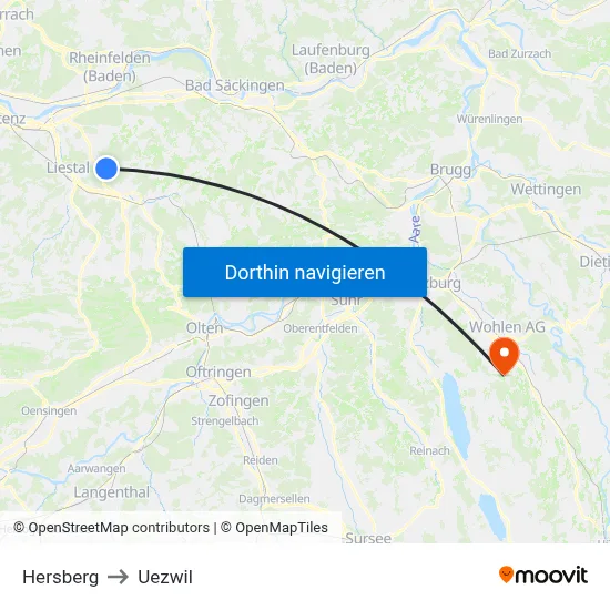 Hersberg to Uezwil map