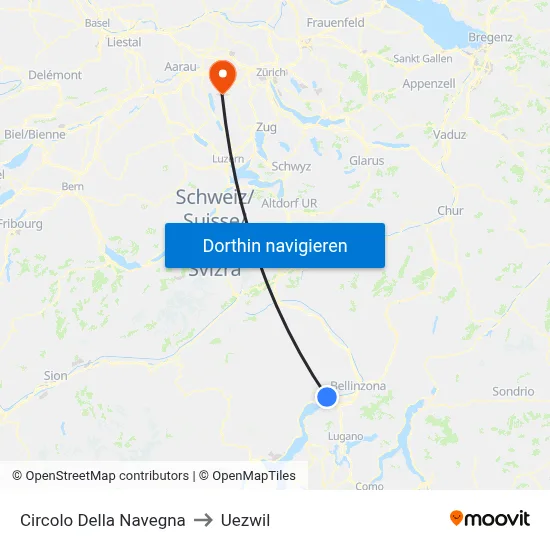 Circolo Della Navegna to Uezwil map