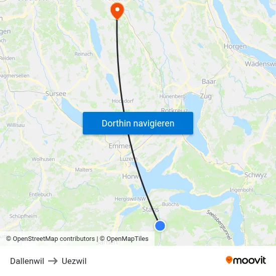 Dallenwil to Uezwil map