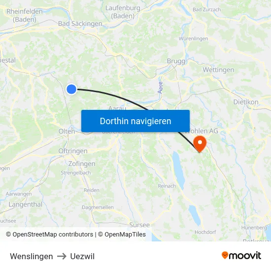 Wenslingen to Uezwil map
