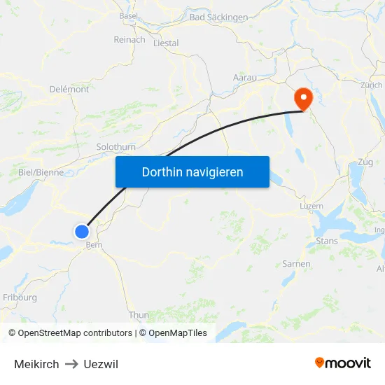 Meikirch to Uezwil map