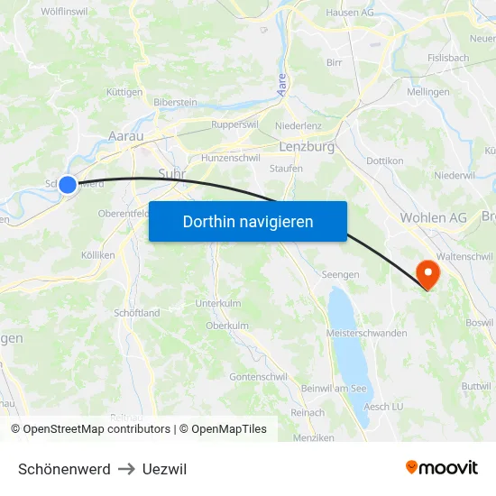 Schönenwerd to Uezwil map