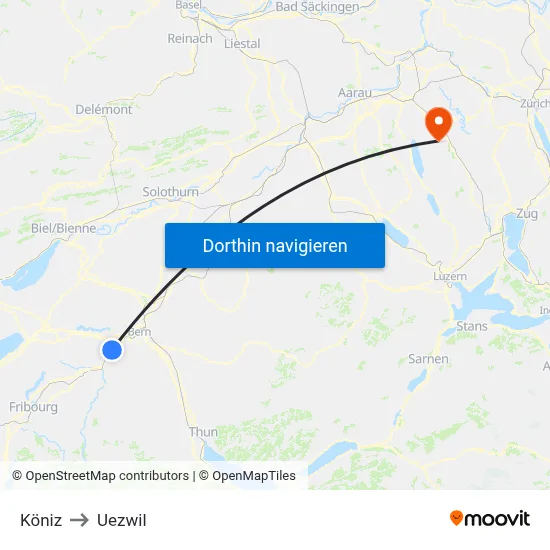 Köniz to Uezwil map