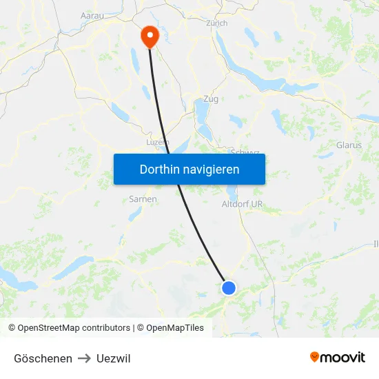 Göschenen to Uezwil map