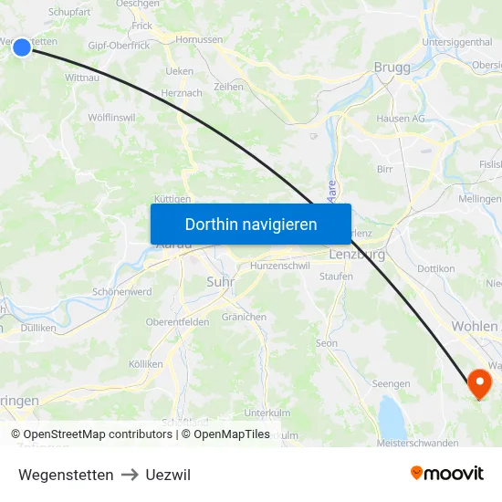Wegenstetten to Uezwil map