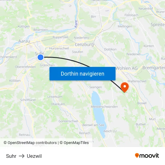 Suhr to Uezwil map