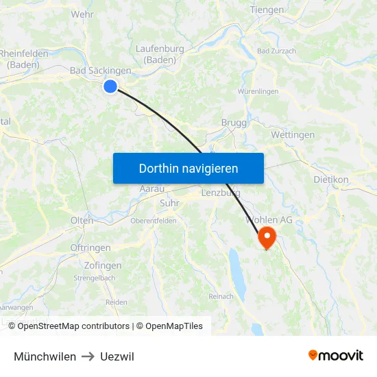 Münchwilen to Uezwil map