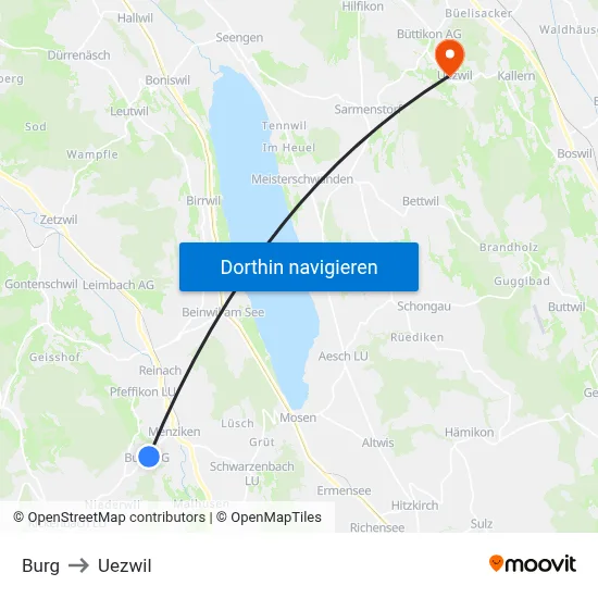 Burg to Uezwil map