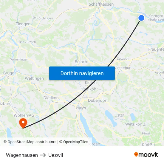 Wagenhausen to Uezwil map