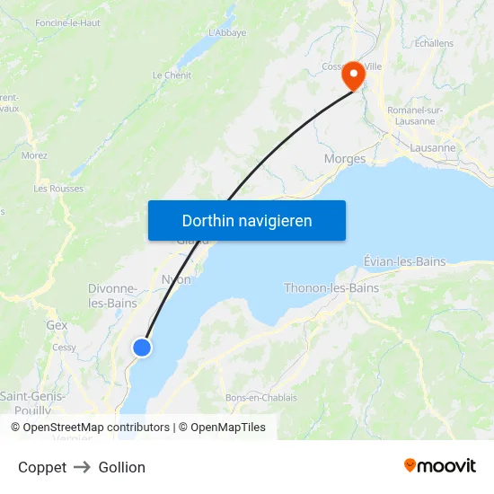 Coppet to Gollion map