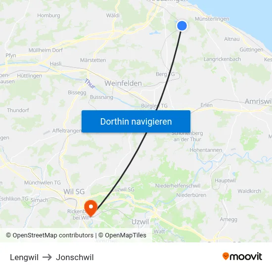 Lengwil to Jonschwil map
