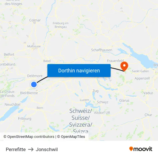 Perrefitte to Jonschwil map