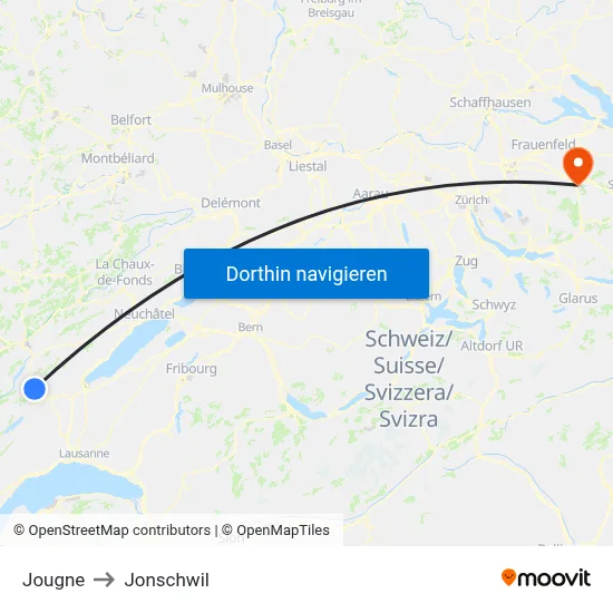 Jougne to Jonschwil map