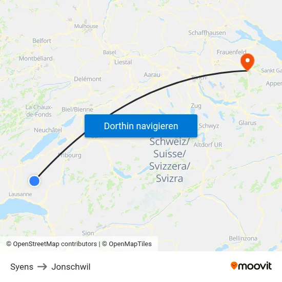 Syens to Jonschwil map