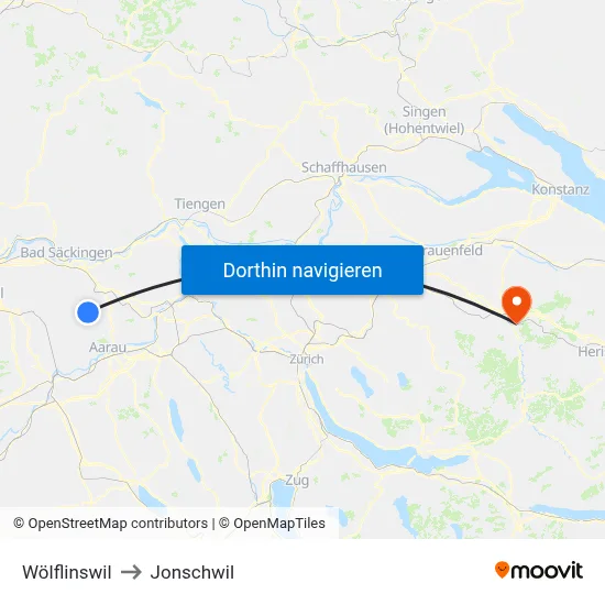 Wölflinswil to Jonschwil map