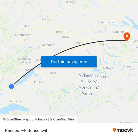 Rances to Jonschwil map