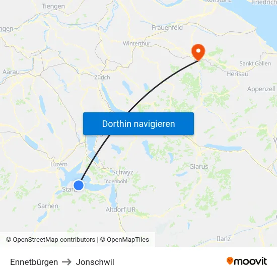 Ennetbürgen to Jonschwil map