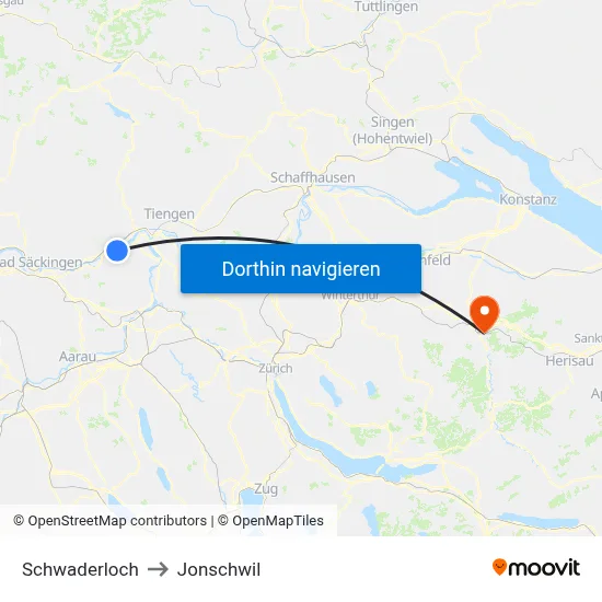 Schwaderloch to Jonschwil map