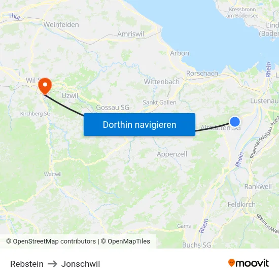 Rebstein to Jonschwil map