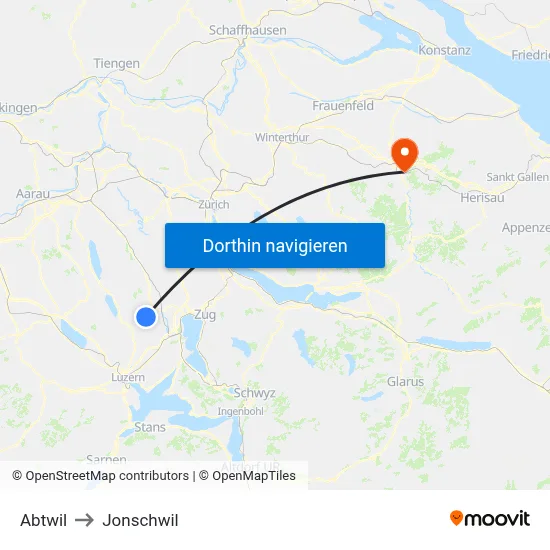 Abtwil to Jonschwil map