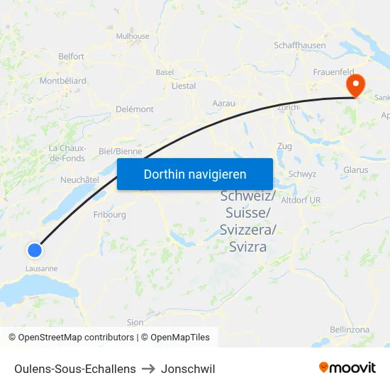 Oulens-Sous-Echallens to Jonschwil map