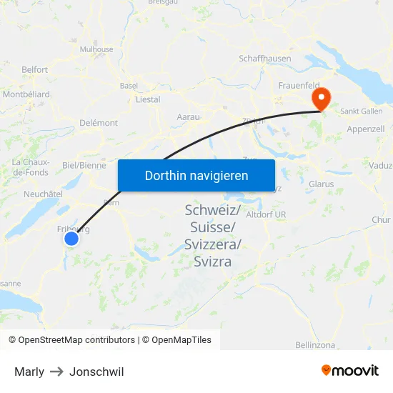 Marly to Jonschwil map