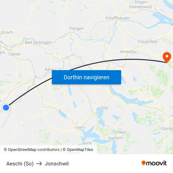 Aeschi (So) to Jonschwil map