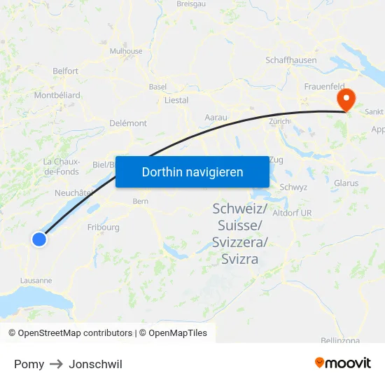 Pomy to Jonschwil map