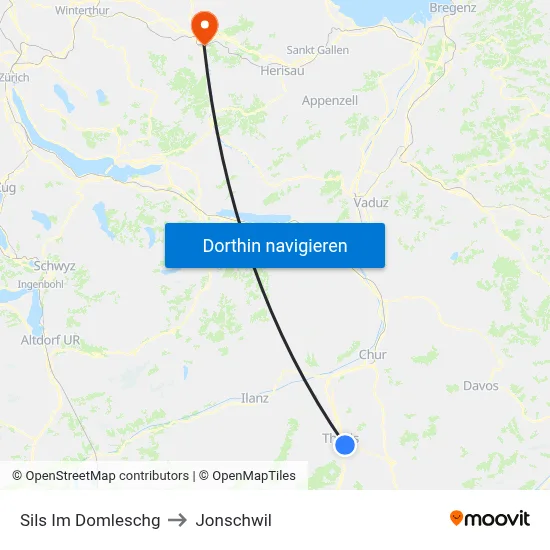 Sils Im Domleschg to Jonschwil map