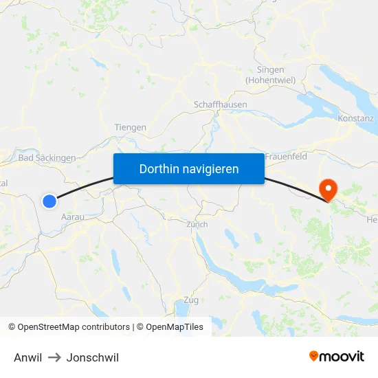Anwil to Jonschwil map