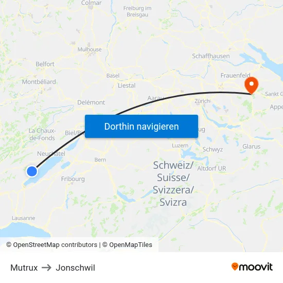 Mutrux to Jonschwil map